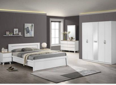 غرف النوم في الرياض 5 غرفه نوم زوجيه سرير مقاس 180*200 *دولاب 5 دلفه *2 كمودينو وتسريحه